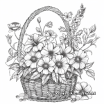 H2: Basket of Flowers for Mother's Day Coloring Pages 1