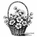 H2: Basket of Flowers for Mother's Day Coloring Pages 3