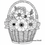 H2: Basket of Flowers for Mother's Day Coloring Pages 4