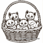 H2: Basket with Kittens Coloring Pages 1
