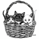 H2: Basket with Kittens Coloring Pages 2