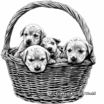 H2: Basket with Puppies Coloring Pages 2