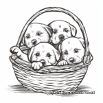 H2: Basket with Puppies Coloring Pages 3
