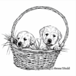H2: Basket with Puppies Coloring Pages 4
