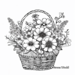H2: Floral Basket Coloring Sheets 1