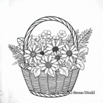 H2: Floral Basket Coloring Sheets 2