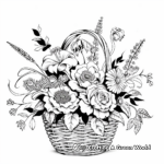 H2: Floral Basket Coloring Sheets 4