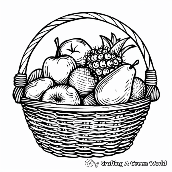H2: Fruit Basket Coloring Pages 1
