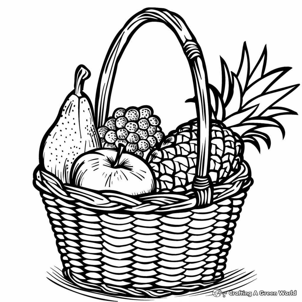 Bowl Coloring Basket Empty Clipart Fruit Pages Outline Soup Clip 