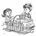 H2: Picnic Basket Coloring Pages for Children 1