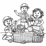 H2: Picnic Basket Coloring Pages for Children 2