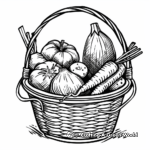 H2: Vegetable Basket Coloring Sheets 2
