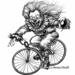 Hair-Raising Unicycle Clown Coloring Pages 1