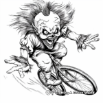 Hair-Raising Unicycle Clown Coloring Pages 2
