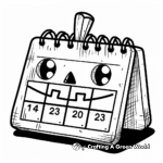 Halloween-Inspired October Calendar Coloring Pages 2