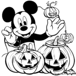 Halloween-Themed Disney Mickey Mouse Fall Coloring Pages 4