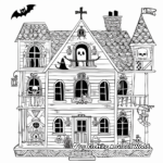 Halloween-Themed Haunted Doll House Coloring Pages 2