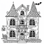 Halloween-Themed Haunted Doll House Coloring Pages 4