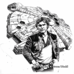 Han Solo & Millennium Falcon Coloring Pages 1