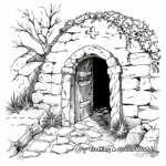 Hand-Drawn Empty Tomb Coloring Sheets 4