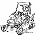 Happy Children on Lawn Mower Coloring Pages 1