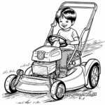 Happy Children on Lawn Mower Coloring Pages 2