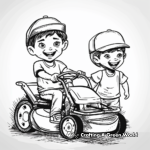 Happy Children on Lawn Mower Coloring Pages 3
