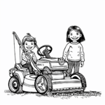 Happy Children on Lawn Mower Coloring Pages 4