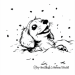 Happy Dachshund Puppy in the Snow Coloring Pages 4