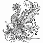 Harmony Phoenix with Nature Coloring Pages 1