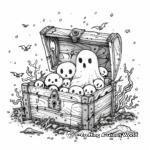 Haunted Treasure Chest Coloring Pages for Children 1