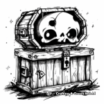 Haunted Treasure Chest Coloring Pages for Children 2