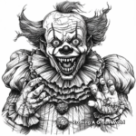 Haunting Vintage Style Clown Coloring Pages 3