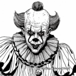 Haunting Vintage Style Clown Coloring Pages 4
