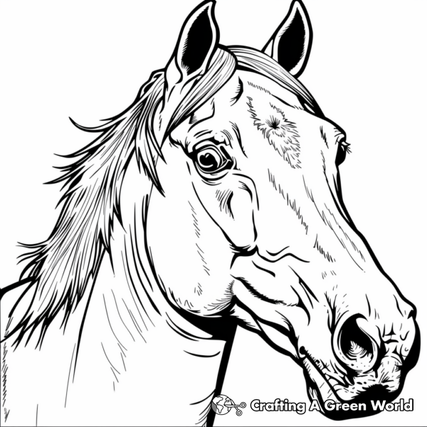 Head-Turning Quarter Horse Coloring Pages 1