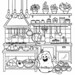 Healthy Foods in Kitchen Coloring Pages 2