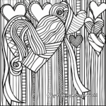 Heart-Shaped Ribbon Coloring Sheets for Valentines' day 3