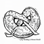 Hearty Pretzel Coloring Pages for Children 2