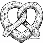 Hearty Pretzel Coloring Pages for Children 3