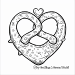 Hearty Pretzel Coloring Pages for Children 4