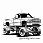 Heavy Duty Diesel Lifted Truck Coloring Pages 1