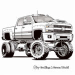 Heavy Duty Diesel Lifted Truck Coloring Pages 4