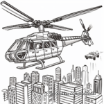 Helicopter Lego City Flying Car Coloring Pages 2