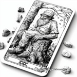 Hermit Tarot Card Detailed Coloring Pages 3