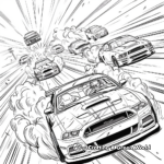 High-Octane Fast and Furious Chase Scenes Coloring Pages 1