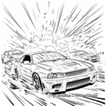 High-Octane Fast and Furious Chase Scenes Coloring Pages 2