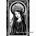 High Priestess Tarot Card Coloring Sheets 1