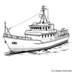 Páginas para colorear de barcos de pesca comercial en alta mar 4