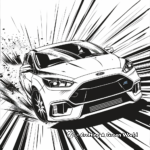 High-Speed Ford Focus Racing Car Coloring Pages 3