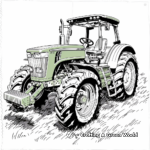Historic Antique John Deere Tractor Coloring Pages 4